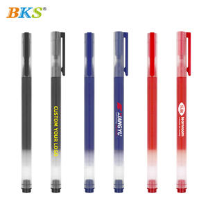 Оптовая продажа, рекламная Новинка с логотипом на заказ, гелевая ручка марки BKS с УФ-принтом, 0,5 мм, синий, красный, черный, 3 цвета чернил, пластиковый спортивный офис - Product Image 1