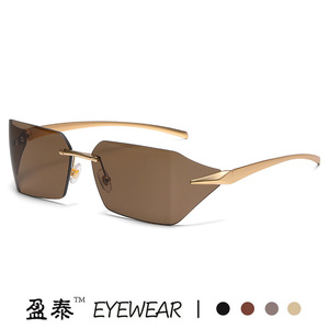 แว่นตา แว่นกันแดดไร้กรอบ กรอบโลหะ UV400 แฟชั่นผู้หญิง - Product Image 1