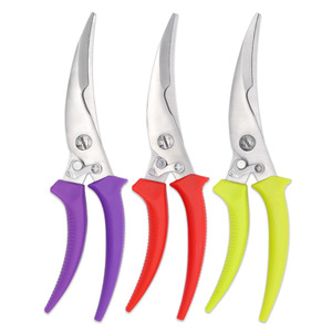 Stainless Steel Kitchen Scissors 4.5 In Elbow Shape For Home Use With Green Handle - Product Image 3
