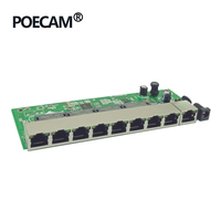 9 ports Poe Injecteur Commutateur commutateur Passif 24V3A Adaptateur Moyeu Caméra Ip AP Mini commutateur de réseau PCBA
