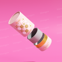 Emballage de parfum de luxe boîtes kraft dorées bouteilles de parfum rondes boîte cadeau tube en papier
