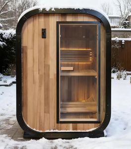 HELIUS新アウトドアキューブサウナキャビンミニサイズ1人伝統的なスチームサウナルームヒーター付き - Product Image 2