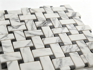 Mosaico de Mármol Blanco Calacatta 12x12 Pulido, Contemporáneo, Impermeable, para Piso de Baño - Product Image 5