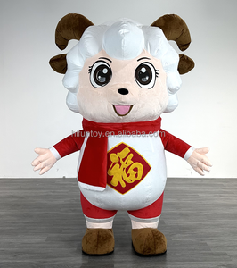 Costume gonflable personnalisé de mascotte d'alpaga de chèvre de 2m/2.6m pour <span class=keywords><strong>adulte</strong></span> <span class=keywords><strong>mouton</strong></span> dessin animé Animal Anime Halloween Mascotte publicité - Product Image 1