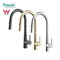 Robinet mélangeur chaud/froid Frasico, monocommande, à poser sur plan, avec douchette extractible, en acier inoxydable pour évier de cuisine