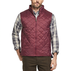 Men Casual Lightweight <b>Quilted</b> Puffer Vest Stand Collar Zip up <b>Waistcoat</b> Solid Water Resistant Winter Outdoor Outerwear - Product Image 1
