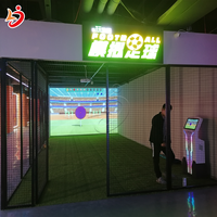 Simulateur de football intelligent, machine d'entraînement de football virtuelle interactive, construction métallique pour 1 à 2 personnes