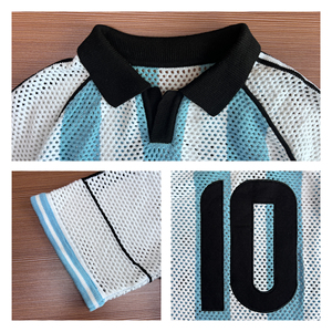 Pull personnalisé avec logo pour <span class=keywords><strong>homme</strong></span>, pull en tricot à rayures brodé, pull en crochet décontracté, polo de football pour <span class=keywords><strong>homme</strong></span>, jersey tricoté - Product Image 3