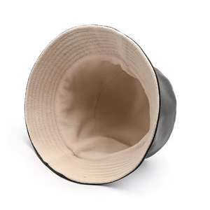 Chapeau Bob Réversible en Cuir Imperméable de Haute Qualité avec Doublure Sherpa Double Face, Chapeau de Pêche Vierge Uni pour la Vente en Gros - Product Image 2