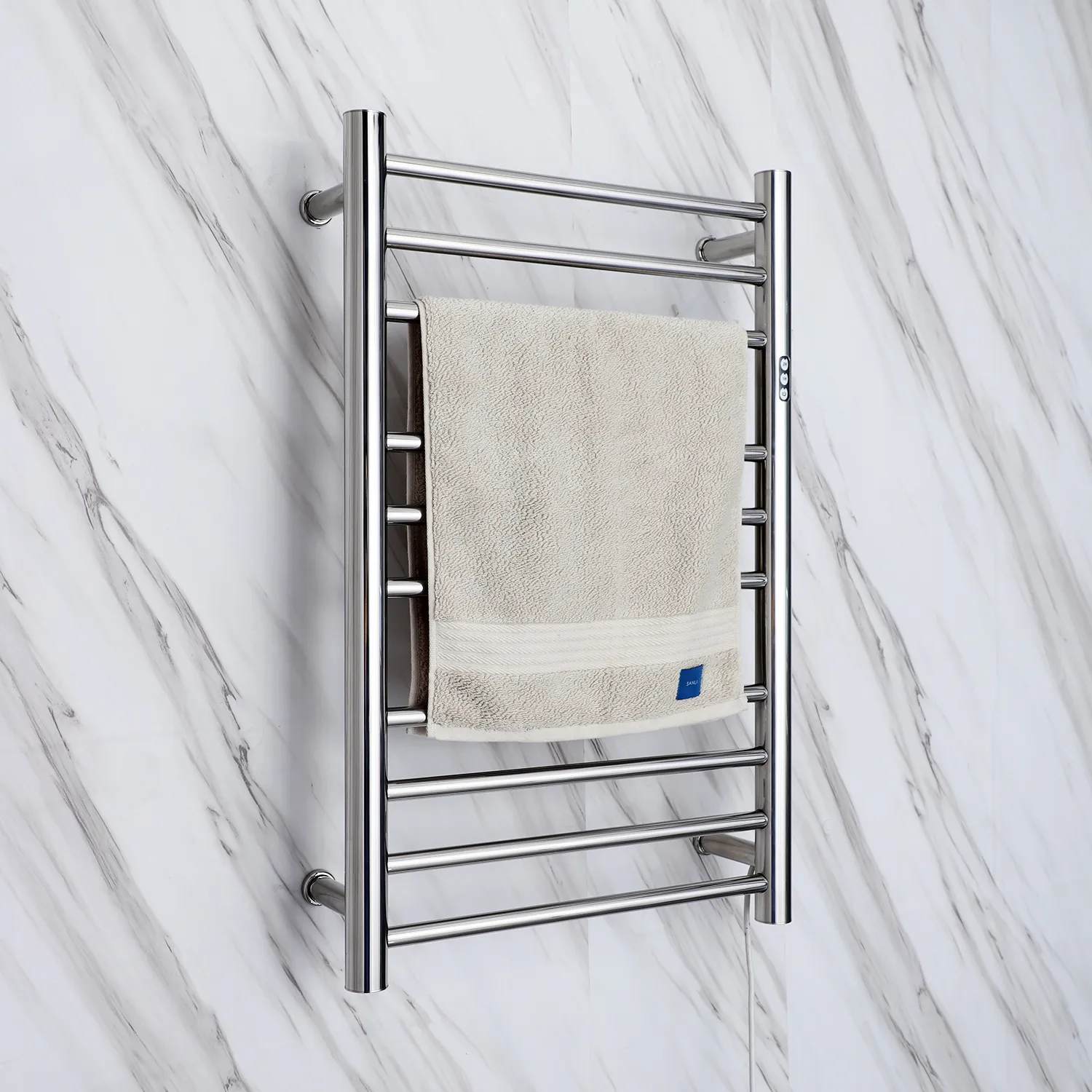 2022 China Foshan Factory Direct Sale Bathroom Wall Mounted Towel Heater 304 Stainless Steel Electric Towel Racks 9005RT