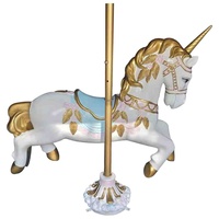 Sculpture de carrousel en fibre de verre sur le thème romantique pour parc d'attractions, manège pour chevaux, cadeau d'anniversaire