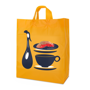 Bolsa de plástico para llevar con logotipo, impresión comercial personalizada de gran capacidad, tamaño personalizado, tienda china a granel, restaurante - Product Image 1