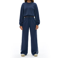 Automne femmes vêtements culture sweats ensembles de sport pantalons de survêtement amples jambe large 2 pièces Fitness ensembles femmes costume décontracté survêtements
