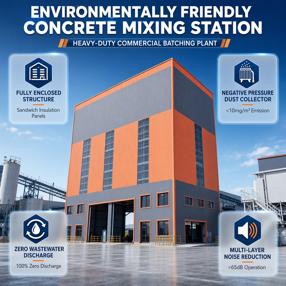 Environmental Concrete Batching Plant 240m3/h Container Type Design for ...