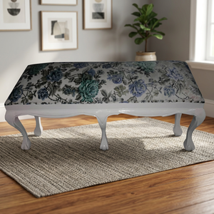 Antique Louis French <b>White</b> Solid Mahogany Wooden Ottoman Bench Stool Eco-Friendly Handmade European Design Hotel Living Room - Product Image 3