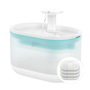 Fontaine à eau automatique pour animaux de compagnie, distributeur portable de 2,5 L, bol à eau transparent en plastique pour chats, chiens, petits animaux - Product Image 1