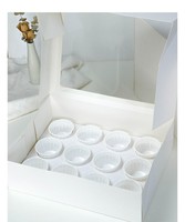Mini boîte à Cupcake transparente blanche personnalisée avec fenêtre transparente 1 2 4 6 trous boîte d'emballage en papier pour Muffin Cup gâteau Cupcake