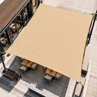 Voile d'ombrage rectangulaire en HDPE stabilisé aux UV, sur mesure, pour restaurant, complexe hôtelier, terrasse et sièges extérieurs