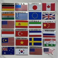 Autocollant de voiture en alliage d'aluminium avec drapeau national, emblème décoratif pour modification automobile
