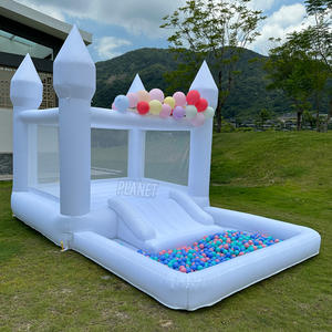 Party Bouncy Castle White Bounce House Inflable Jumping Bouncer con Ball Pit - Product Image 3
