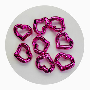 대량 아크릴 오픈 링크 도금 플라스틱 하트 체인 링 100 pc/lot 멀티 컬러 체인 루프 전화 스트랩 가방 어깨 만들기 - Product Image 4