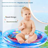 Tapis de jeu aquatique gonflable en PVC pour bébé, accessoire de développement pour le temps sur le ventre, 69x51cm, écologique, non toxique, motif animaux de dessin animé