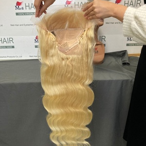 Peluca Frontal 613 con 180% de Densidad, Pelucas Frontales Completas Rubias con Cabello Liso y Ondulado, Peluca Frontal 613 con Encaje Transparente - Product Image 1