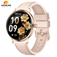 Reloj inteligente de lujo para mujer con cristales de diamante, pantalla de alta definición, monitorización de frecuencia cardíaca y sueño, y recordatorios inteligentes.