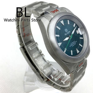 Reloj de Hombre BLIGER de 36 mm/39 mm, Automático, de Lujo, para Buceo, Cristal de Zafiro, Esfera Azul con Diseño de Araña, Luminoso Verde, Cepillado - Product Image 3