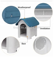 Wasserdichtes, belüftetes Haustierhaus für alle Wetterlagen – Hundehütte für Welpen, drinnen und draußen, aus Kunststoff