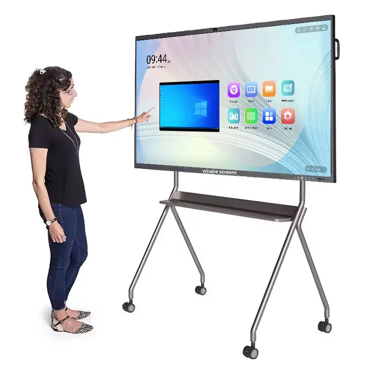 Schermo balena OEM 65 75 86 100 pollici schermo piatto interattivo Multi Touch Screen lavagna portatile smart board per l'istruzione