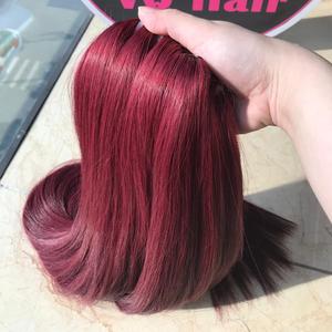 High Quality Raw Vietnamese Weft Hair Bundle <b>Black</b> <b>One</b> Donor Bone Straight with Jerry Curl Style for <b>Black</b> Women Red Color - Product Image 4