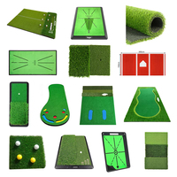 Bestbewertete tragbare Tri-Turf Golf-Schlagmatte mit echtem Spielgefühl für Indoor/Outdoor-Übungen, Schwungbahnmarkierungen für Eisen für Zuhause/Garage
