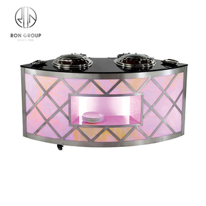 Mobiliario italiano LED para eventos ruedas mármol piedra TOP Hotel Mesa buffet con calentadores <span class=keywords><strong>de</strong></span> <span class=keywords><strong>comida</strong></span> Mesa buffet <span class=keywords><strong>de</strong></span> inducción - Product Image 6