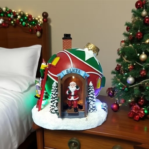 Adorno de resina de Casa de elfo LED de color personalizable, decoración de mesa hecha a mano para vacaciones de Navidad, suministro de <span class=keywords><strong>regalo</strong></span> de calidad - Product Image 1