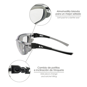 Occhiali di sicurezza con lenti imbottite e aste elastiche. Aste in gomma EN/166 - Product Image 4
