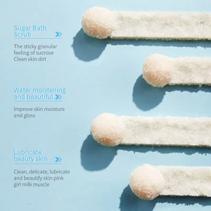 Scrub Corpo Idratante Aromatizzato a Pesca, Latte e Rosa in Etichetta Privata OEM Crema Detergente Profonda con Sfere di Sale e <span class=keywords><strong>Zucchero</strong></span> Ingredienti Naturali - Product Image 3