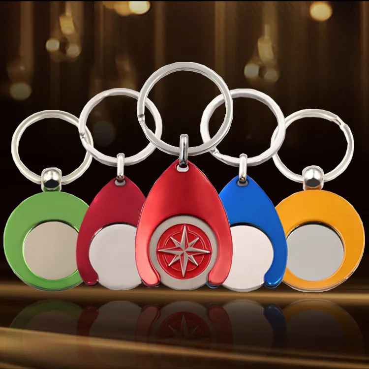 Hot Sale Home Promotion benutzer definierte Schlüssel ring Schlüssel ring Supermarkt Token Schlüssel bund Einkaufs wagen Münze