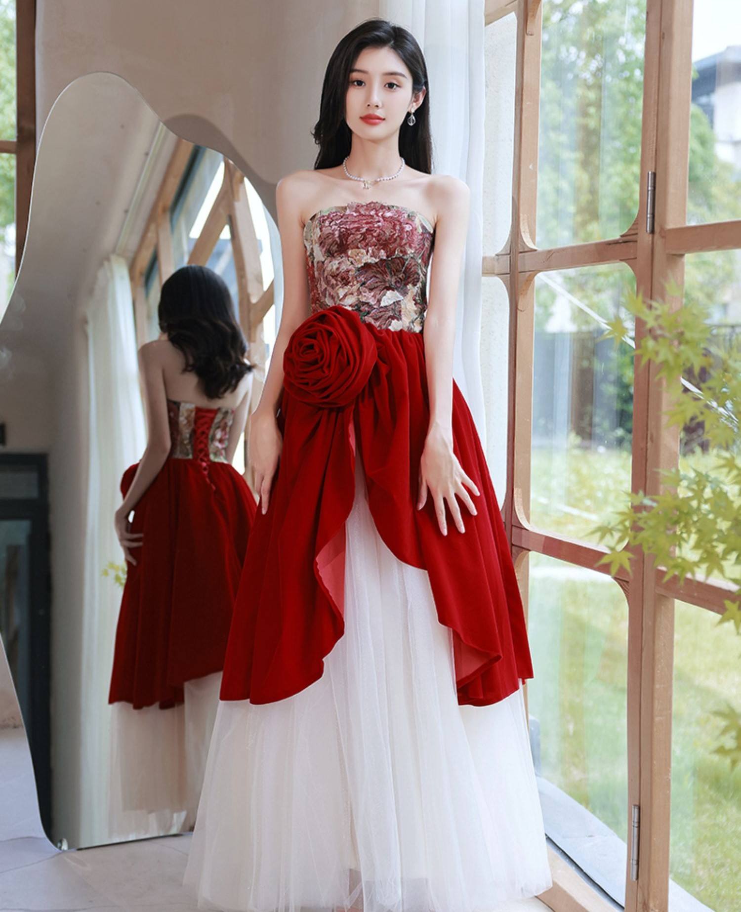 Long Boob Tube Evening Dress Elegant Sexy Solutions