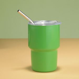 Vaso Térmico Mini con Pajita Metálica, Taza de Viaje Pequeña de Acero Inoxidable para Bebidas - Product Image 2