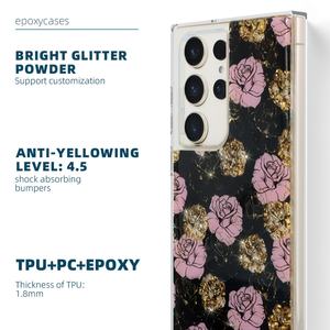 Coque de téléphone pour Galaxy S24 S23 Ultra, impression UV, paillettes brillantes, antichoc, coques de téléphone portable pour Samsung S24 S23 S22 ultra - Product Image 2