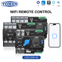 TOMZN 110V 120V Commutateur de transfert automatique intelligent WIFI triphasé ATS double alimentation non coupure 2P 3P 4P EWeLink Rail DIN