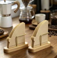 Support en bois pour filtres à café, porte-filtres en laiton pour café artisanal, support de rangement en bois massif, logo personnalisé