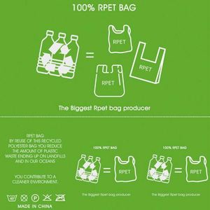 Sac fourre-tout pliable réutilisable personnalisé avec logo, en RPET recyclé, robuste, imprimé, grand format, pour courses et cadeaux - Product Image 2