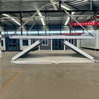 Maison conteneur moderne pliable, empilable, résistante au vent, en acier préfabriqué, avec structure anti-rouille durable, entrepôt modulaire