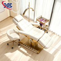 Table de massage électrique chauffante de luxe pour salon de beauté et spa, fauteuil médical de podologie, lit de soin esthétique pour esthéticienne, visage et cils