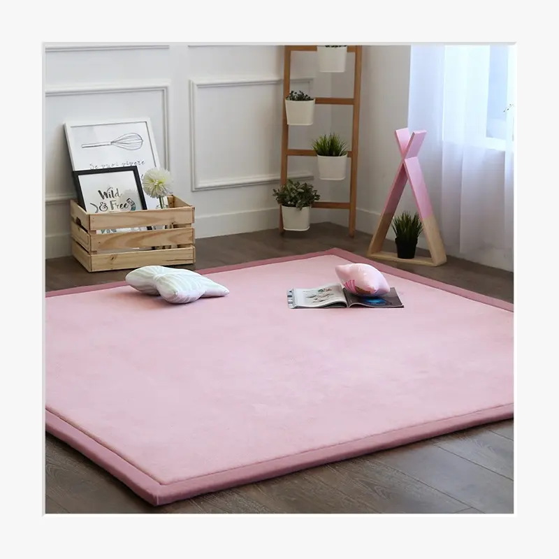 Tatami japonais en velours corail, tapis de salon, chambre à coucher, fenêtre, lit, tapis de jeu pour bébé, tapis de chambre d'enfants, 2cm d'épaisseur, personnalisé