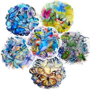 สติกเกอร์รูปดอกไม้ผีเสื้อรูปลอกกันน้ำใสรูปสัตว์เลี้ยงสำหรับสมุดติดรูปงานฝีมือแบบทำมือสมุดแพลนเนอร์<span class=keywords><strong>ขวด</strong></span>น้ำ - Product Image 1