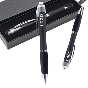 Benutzer definiertes Logo Mehrfarbiger Geschenks tift 3 In1 Stylus Kugelschreiber LED Leuchten Licht kompatibel mit den meisten Touchscreen-Geräten - Product Image 1