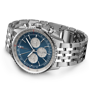 Montre mécanique à quartz en acier inoxydable à trois cadrans, règle de chronométrage, style aviation sportif, rétro et de haute qualité, pour Breitling - Product Image 3